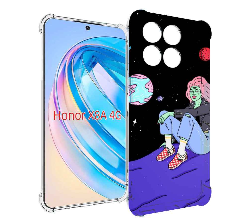 

Чехол MyPads девушка-на-луне-мультик для Honor X8a, Tocco