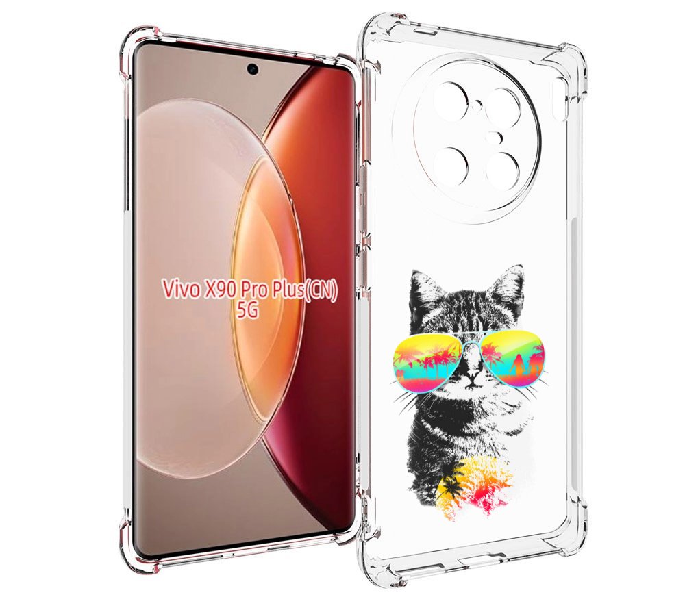 

Чехол MyPads крутой кот для Vivo X90 Pro Plus, Прозрачный, Tocco