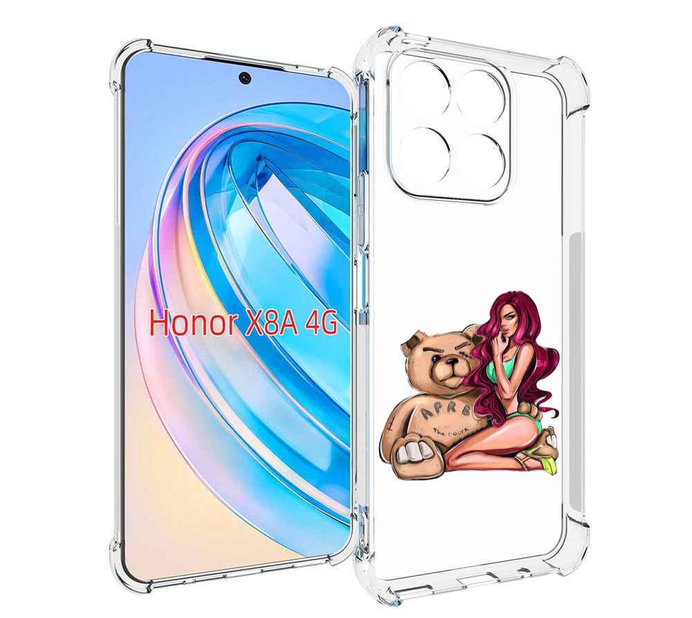

Чехол MyPads девушка-с-большим-плюшевым-мишкой для Honor X8a, Tocco