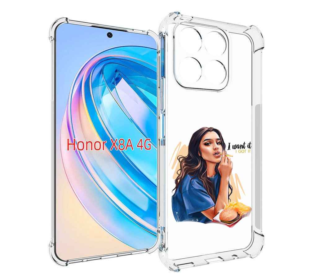

Чехол MyPads девушка-с-едой-и-сигаретой женский для Honor X8a, Tocco