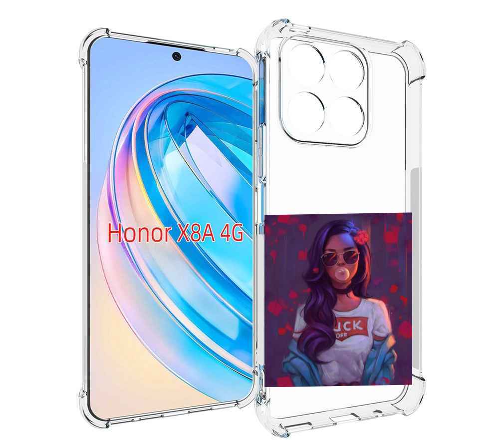 

Чехол MyPads девушка-с-жвачкой женской для Honor X8a, Tocco