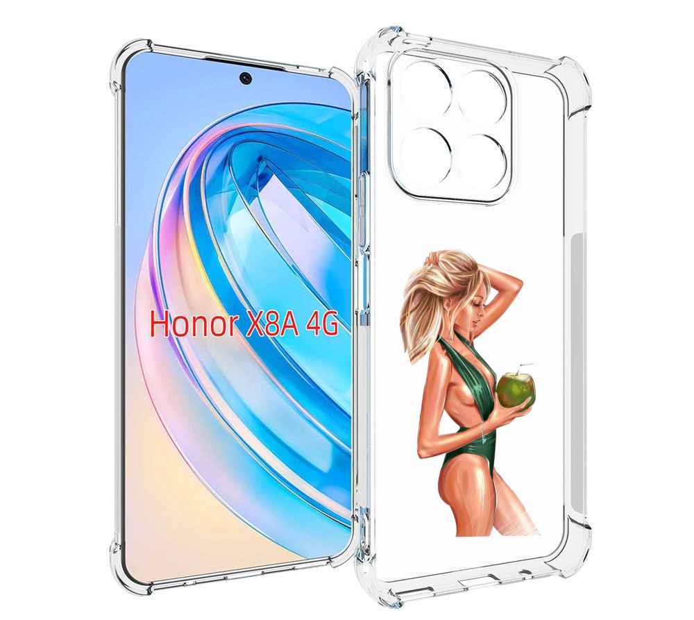 

Чехол MyPads девушка-с-кокосом-в-зеленом-купальнике женский для Honor X8a, Tocco