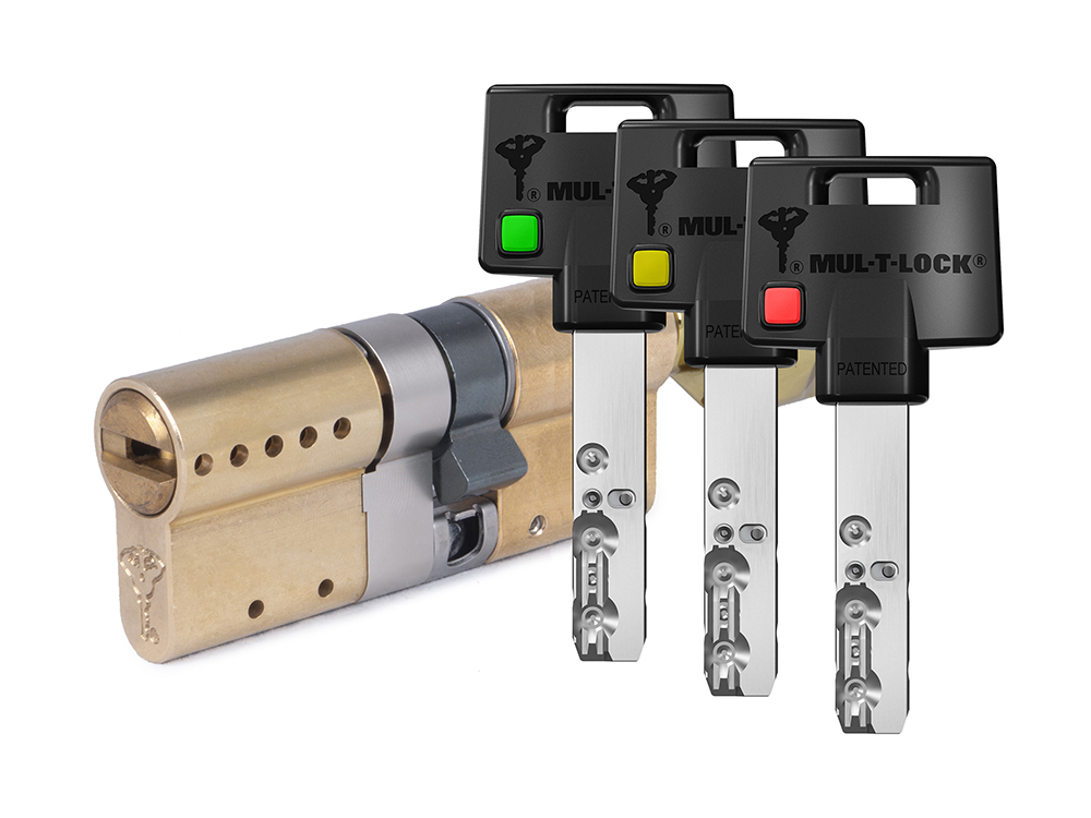 

Цилиндр Mul-t-Lock MTL600 Светофор ключ-вертушка (размер 60х60 мм) - Латунь, Флажок, Золотистый