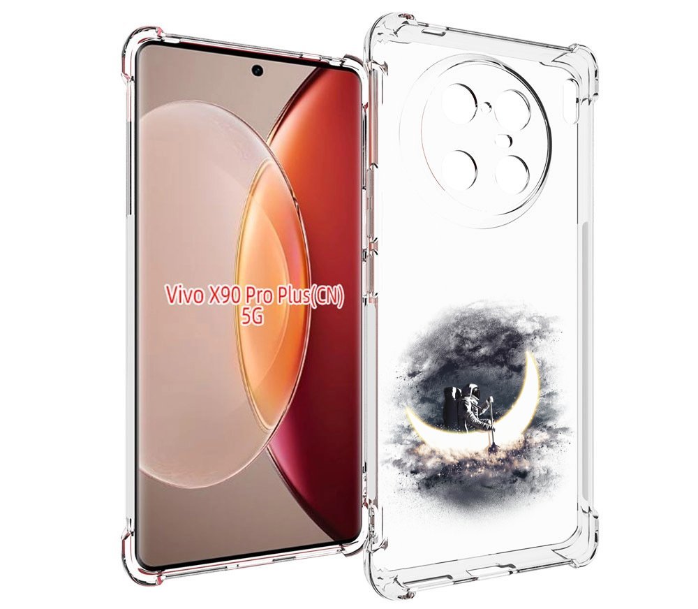 

Чехол MyPads лунный путешественник для Vivo X90 Pro Plus, Прозрачный, Tocco