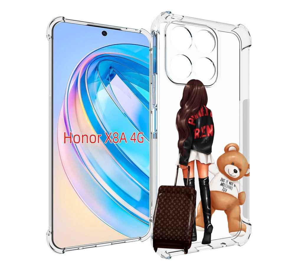 

Чехол MyPads девушка-с-модным-чемоданом женский для Honor X8a, Tocco