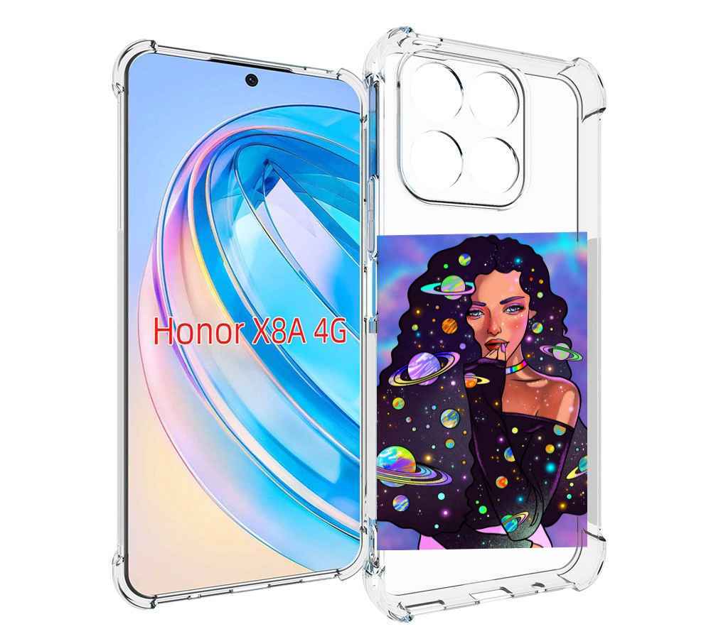 

Чехол MyPads девушка-с-планетами-в-волосах женский для Honor X8a, Tocco