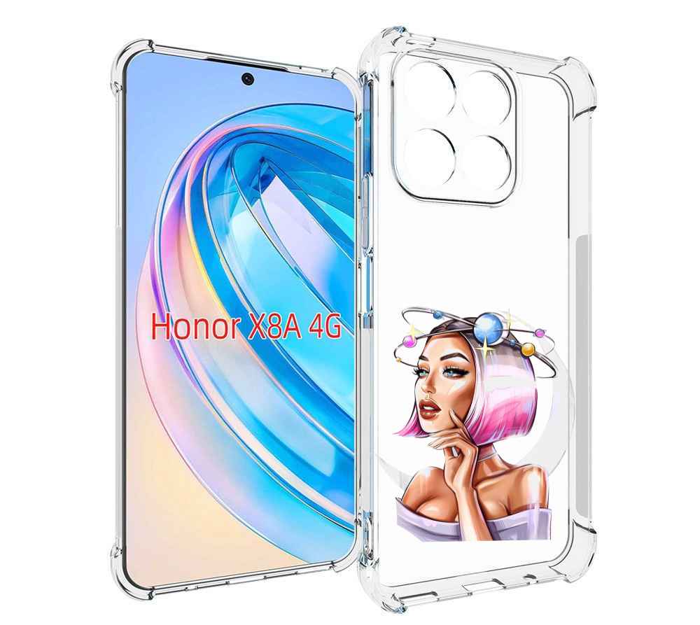

Чехол MyPads девушка-с-планетами-на-голове женский для Honor X8a, Tocco