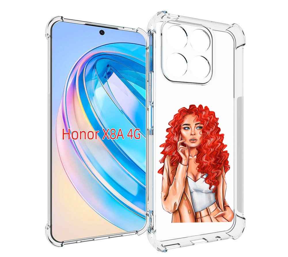 

Чехол MyPads девушка-с-яркими-волосами женский для Honor X8a, Tocco