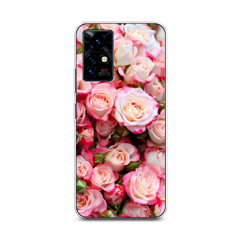 

Чехол на Infinix Zero X Pro "Много роз", Розовый, 3101150-2