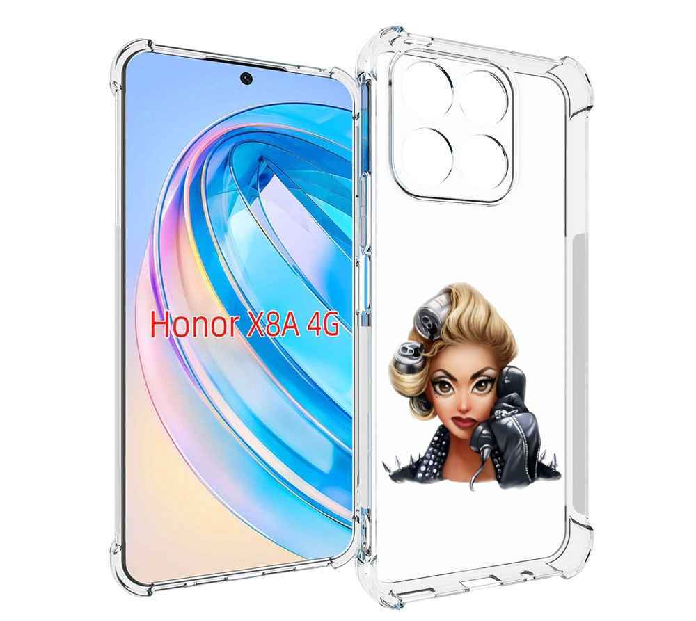 

Чехол MyPads девушка-смайлик-с-телефоном женский для Honor X8a, Tocco