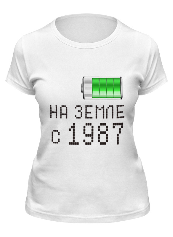 

Футболка женская Printio На земле с 1987 белая XL, Белый, На земле с 1987