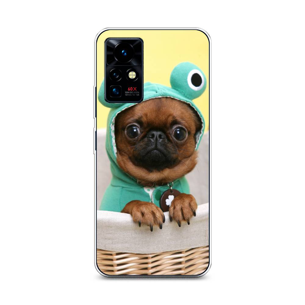 

Чехол на Infinix Zero X Pro "Собачка в шапке лягушки", Коричневый;желтый;голубой, 3101150-1
