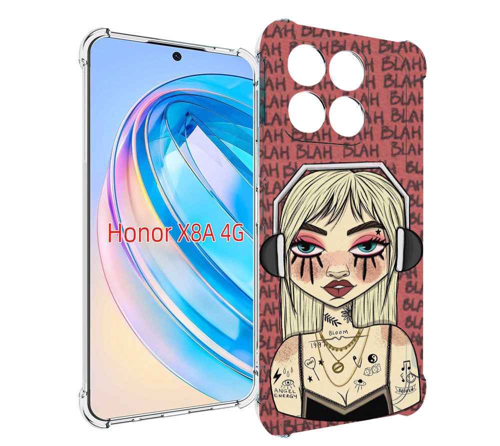 

Чехол MyPads дерзкая-девушка-в-наушниках женский для Honor X8a, Tocco