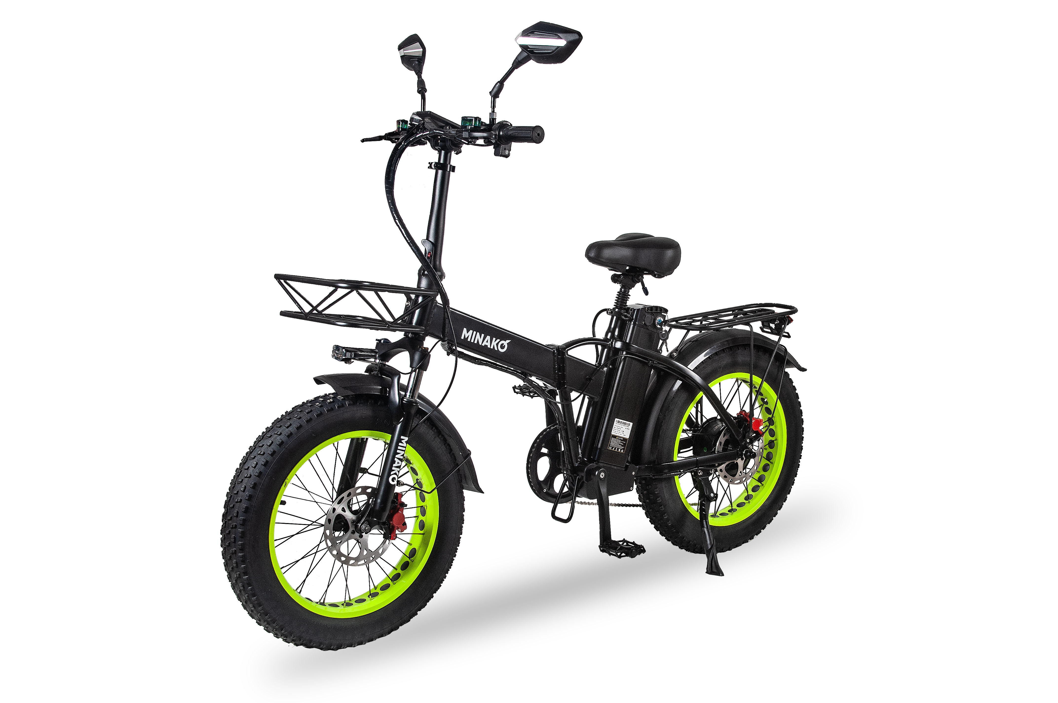 Электровелосипед Minako F10 зеленый 2023 гидравлика