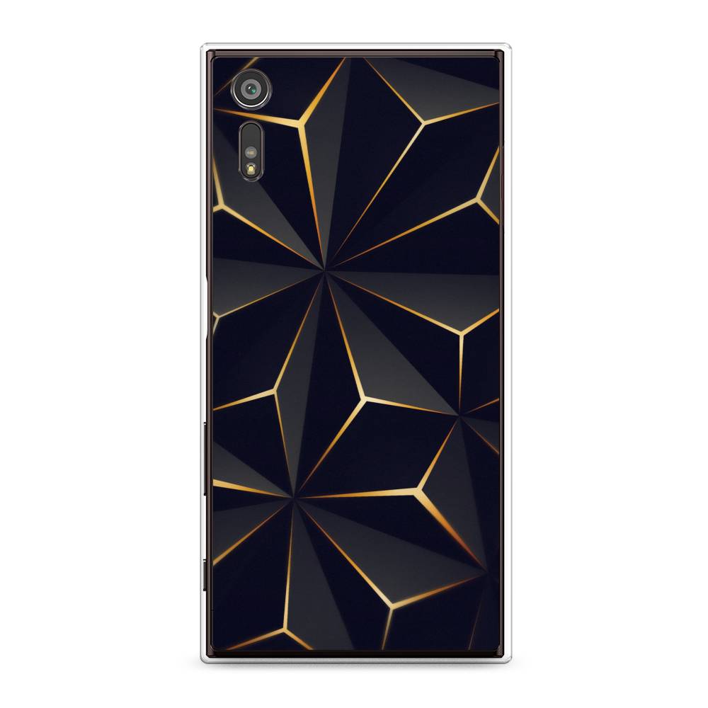 

Чехол для Sony Xperia XZ "Черные полигоны", Золотистый;черный, 51450-3