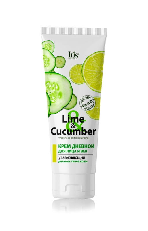 Крем для лица и век Iris cosmetic Lime & Cucumber Дневной Увлажняющий, 75 мл х 3 шт.