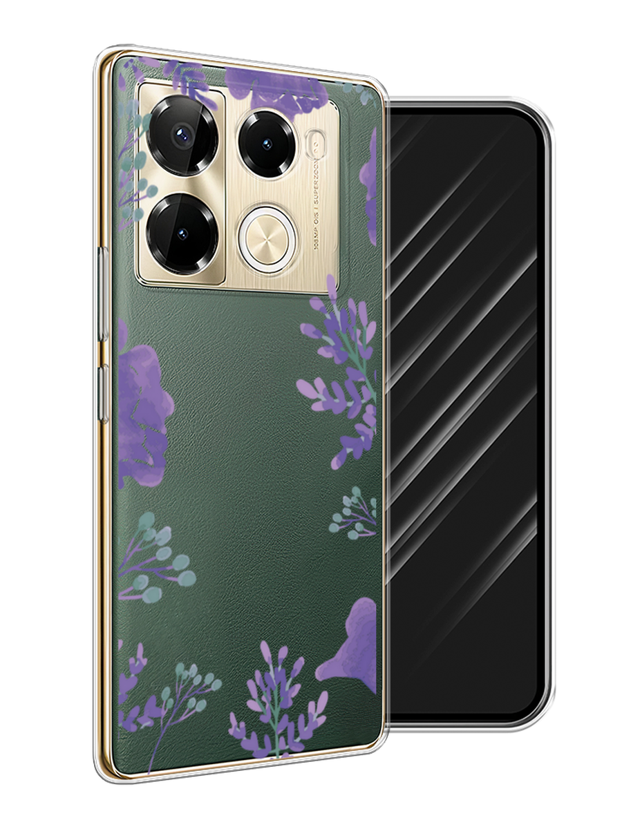 

Чехол Awog на Infinix Note 40 Pro 5G/Note 40 Pro Plus "Сиреневая цветочная рамка", Прозрачный;фиолетовый, 3105950-1