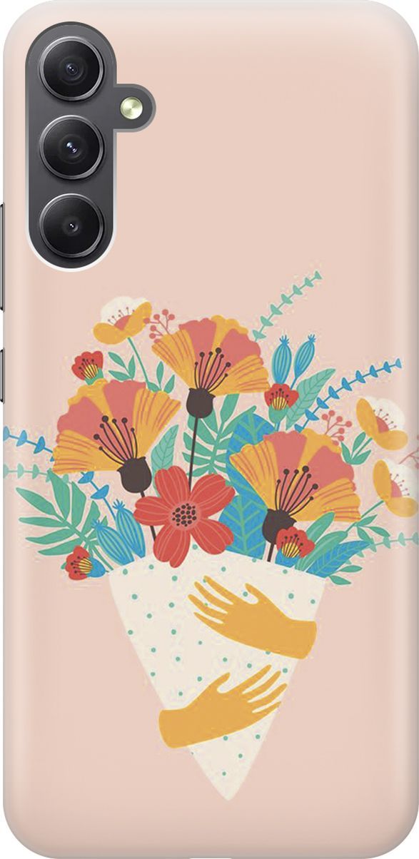 

Силиконовый чехол на Samsung Galaxy A34 5G "Букет на розовом", Красный;розовый, 158717