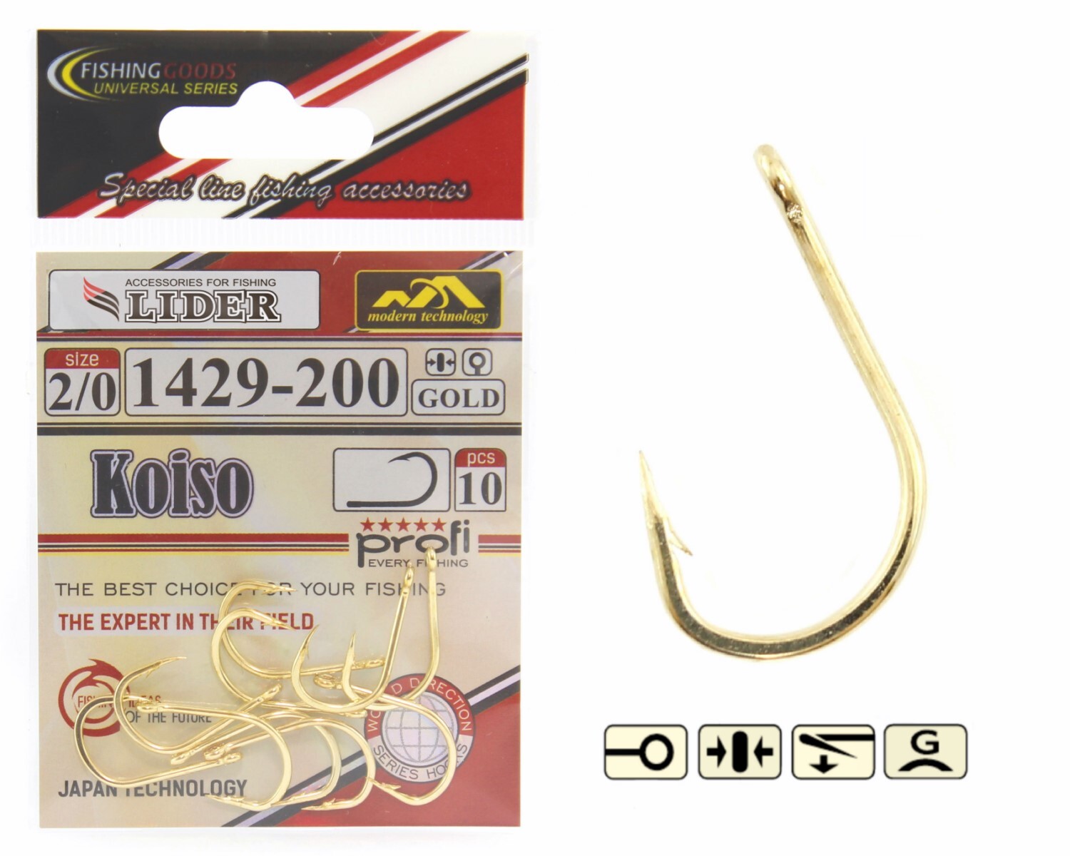 Крючок LIDER KOISO GOLD №4 10 шт