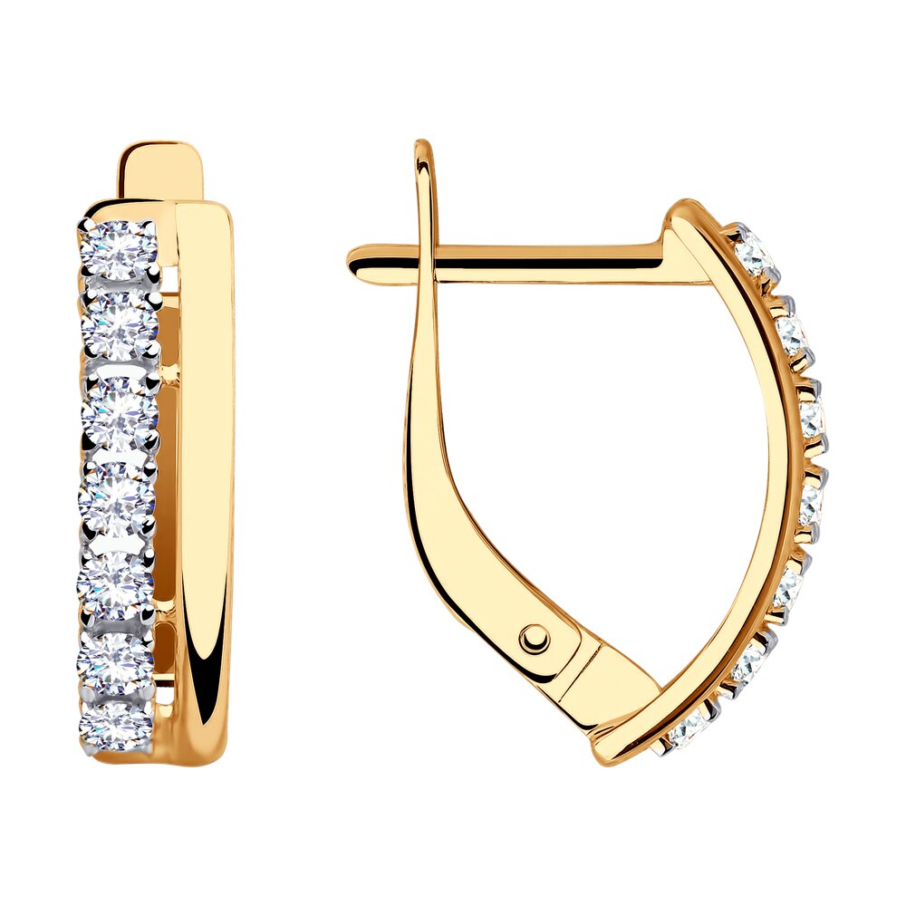 

Серьги из красного золота с фианитом SOKOLOV 029977, 029977