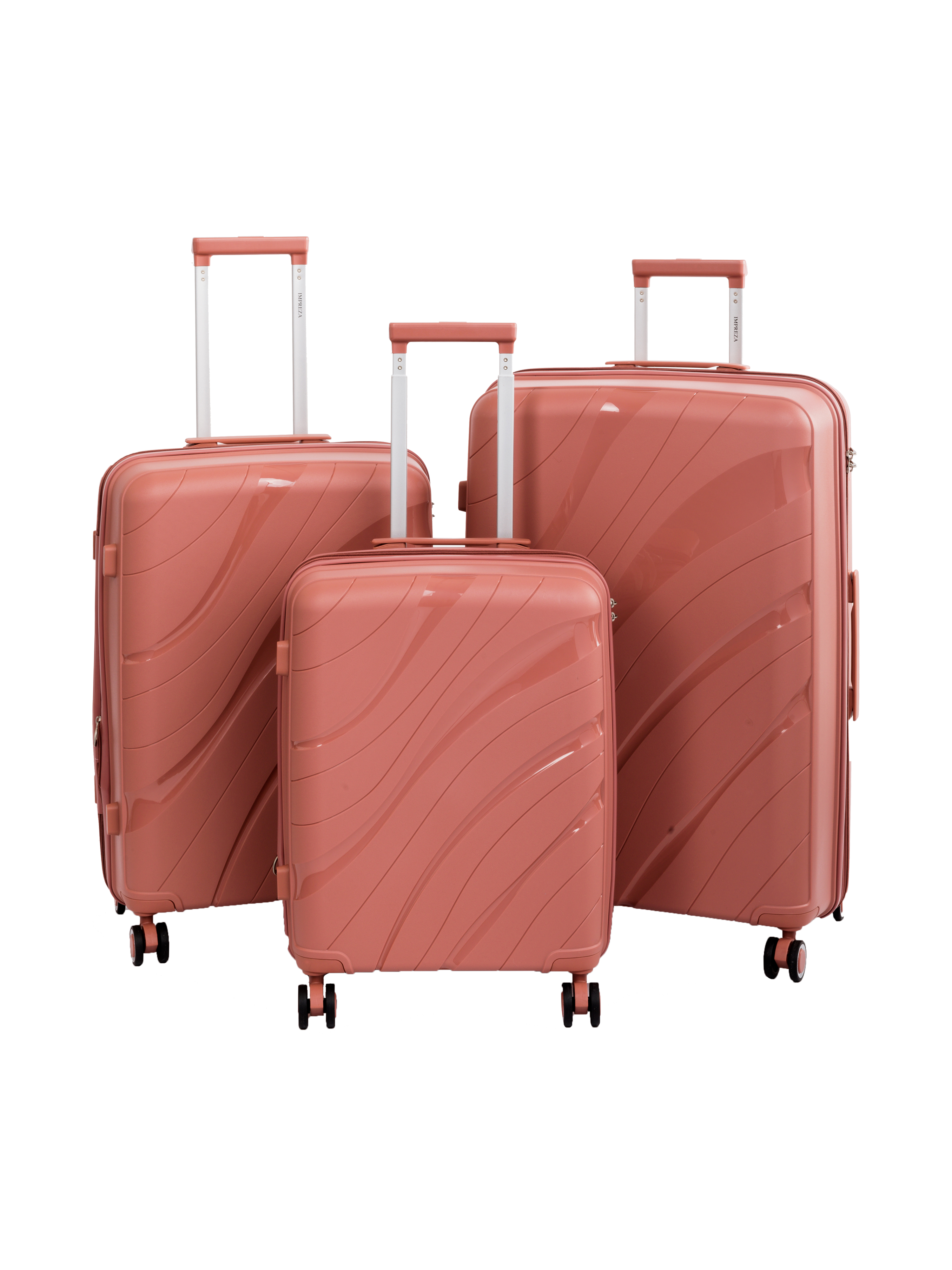 Комплект чемоданов женский Borsone Impreza A пудровый S/M/L