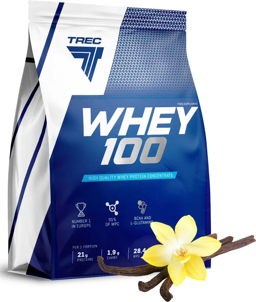 Натуральный сывороточный протеин вкус ваниль Trec Nutrition Whey 100 2000 г (белковый кокт