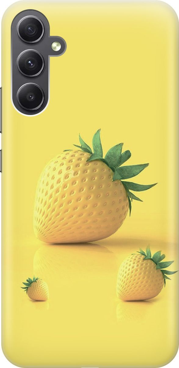 

Силиконовый чехол на Samsung Galaxy A34 5G "Желтая клубника", Черный, 158721