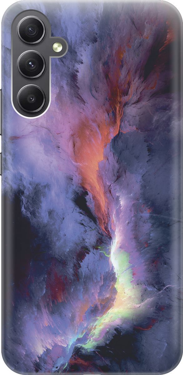 

Силиконовый чехол на Samsung Galaxy A34 5G "Гром и молния", Фиолетовый;черный, 158720