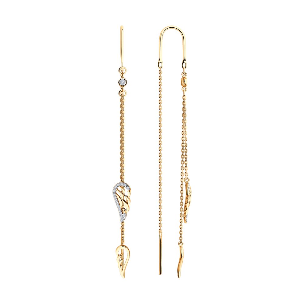 

Серьги продевки из золота SOKOLOV 1022264, бриллиант, 1022264