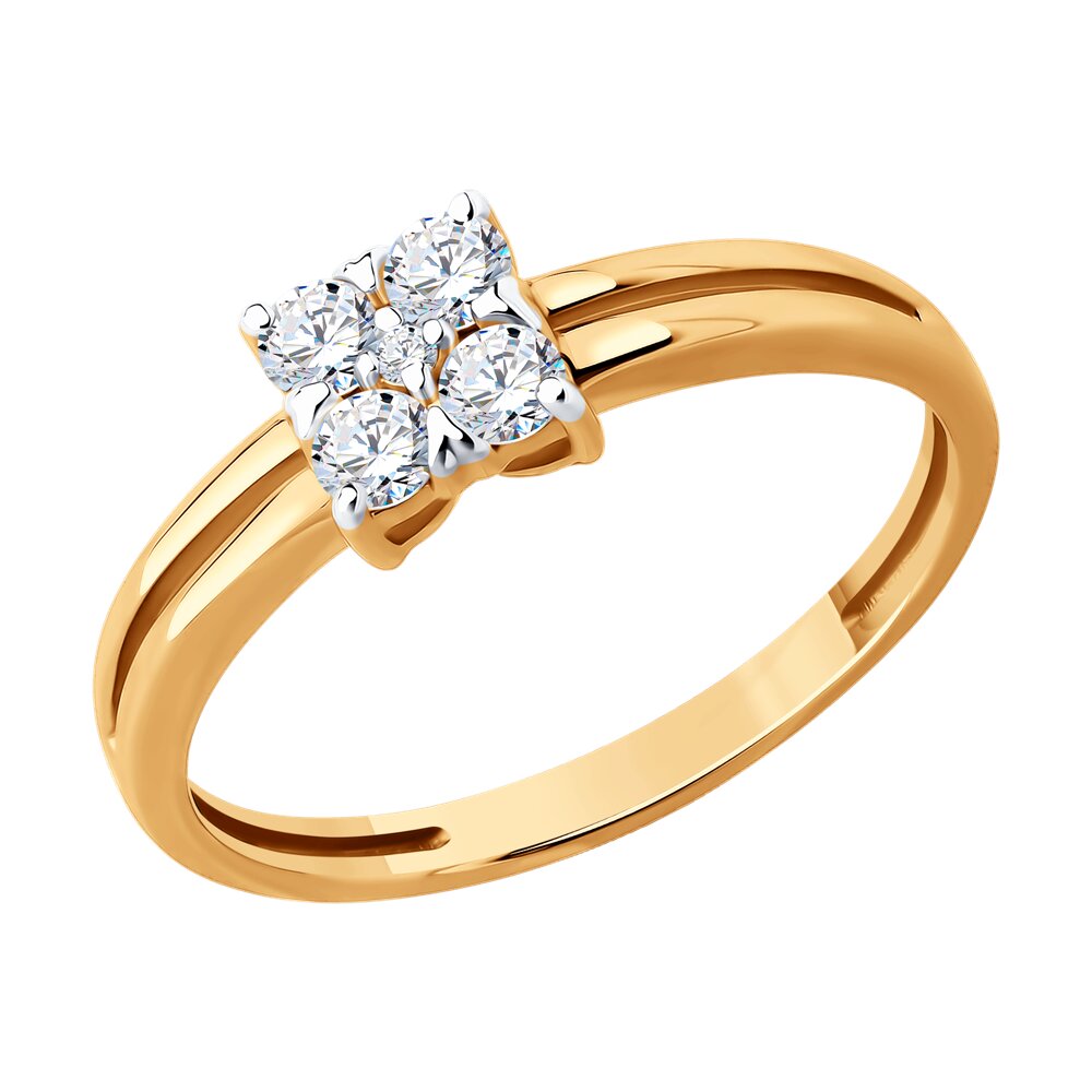 

Кольцо из золота р. 17,5 Diamant 51-110-02822-1, фианит, 51-110-02822-1