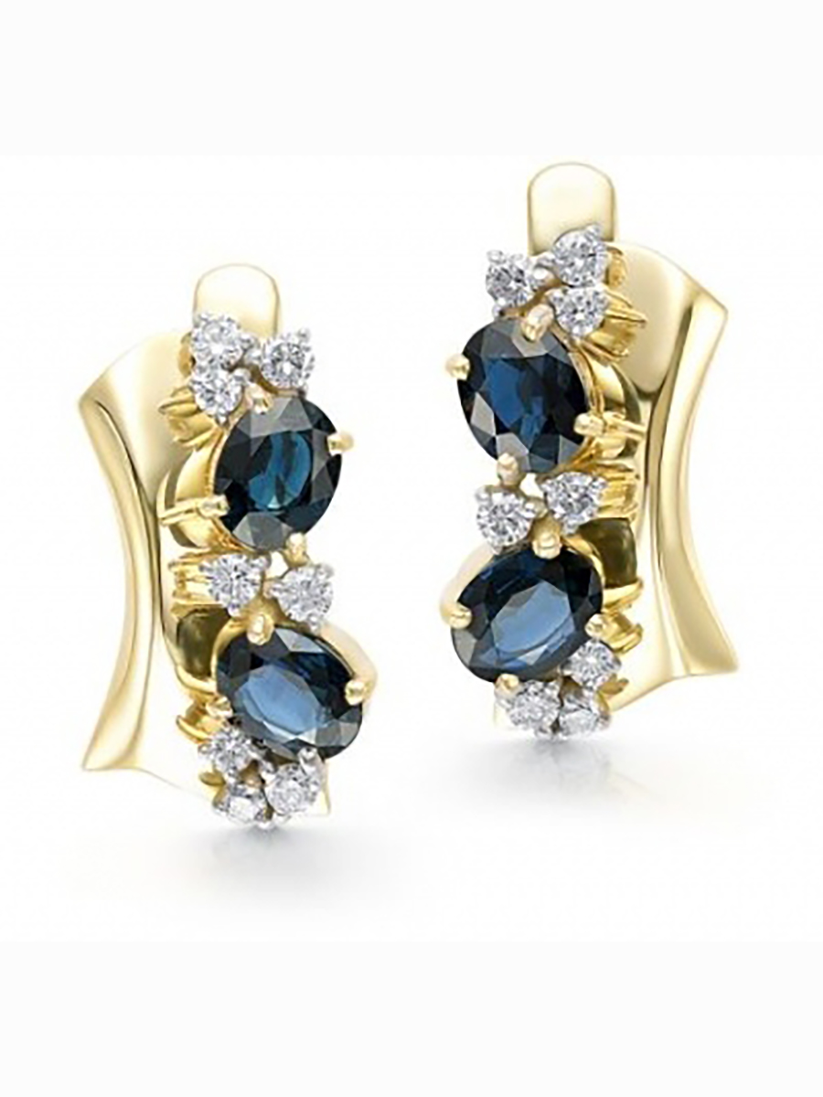 

Серьги из жёлтого золота с сапфирами и бриллиантами Master Brilliant 2-106-596-02, 2-106-596-02