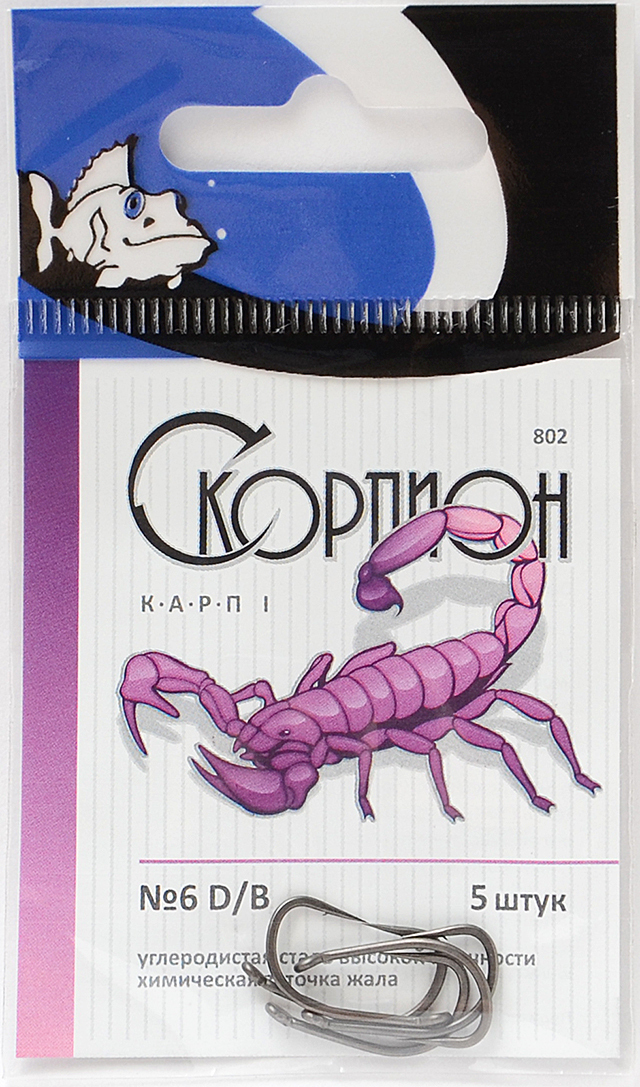 

Одинарные крючки Wide Gape классические №6, оголовок с колечком, прямое острие, с бородкой, Черный, Карп II