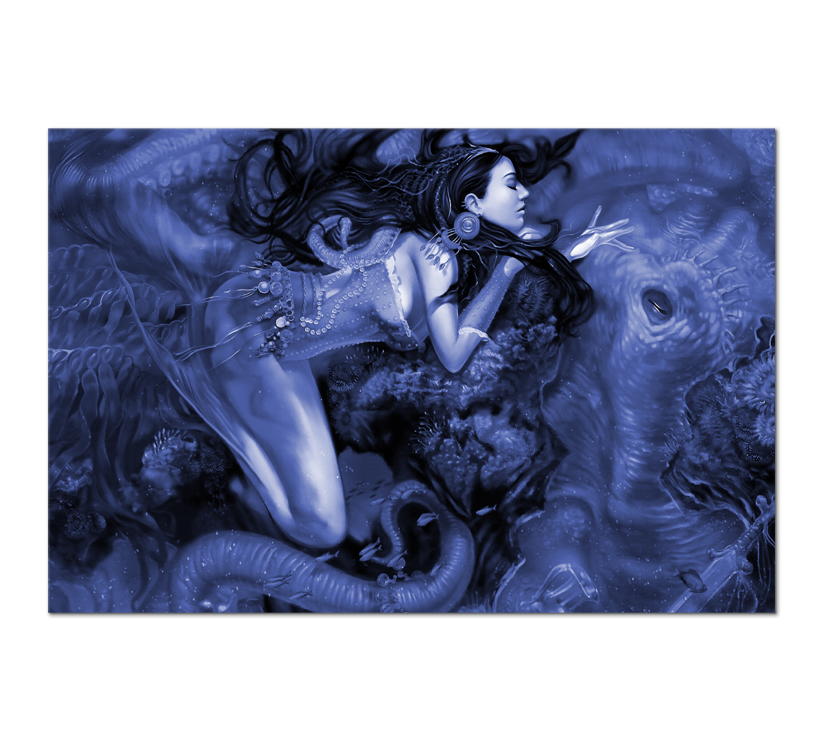 

Картина интерьерная на холсте Poly Print Art Айяуаска-лиана мертвых синий 40х60 см.