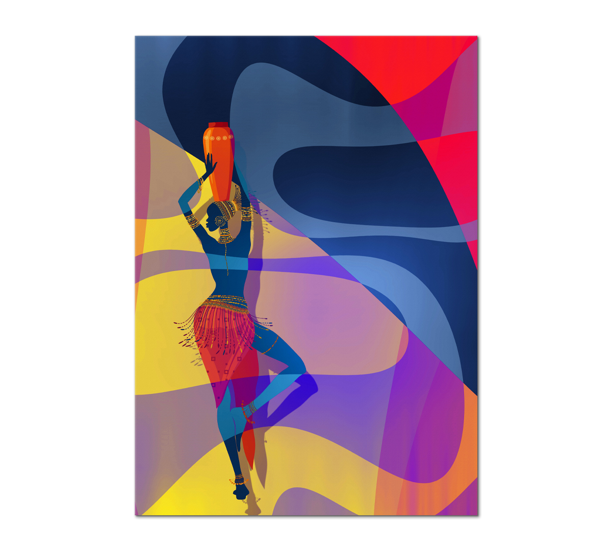 

Картина интерьерная на холсте Poly Print Art Африканка с кувшином 40х60 см.