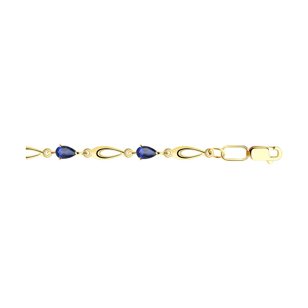 

Браслет из золота р. 17 Diamant 53-350-00384-5, корунд искусственный, 53-350-00384-5
