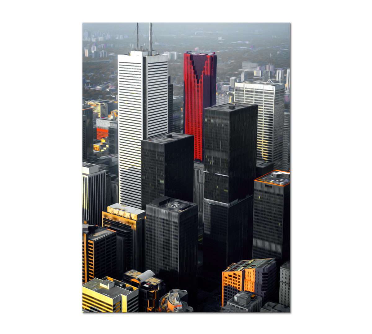 

Картина интерьерная на холсте Poly Print Art Небоскребы 60х40 см.