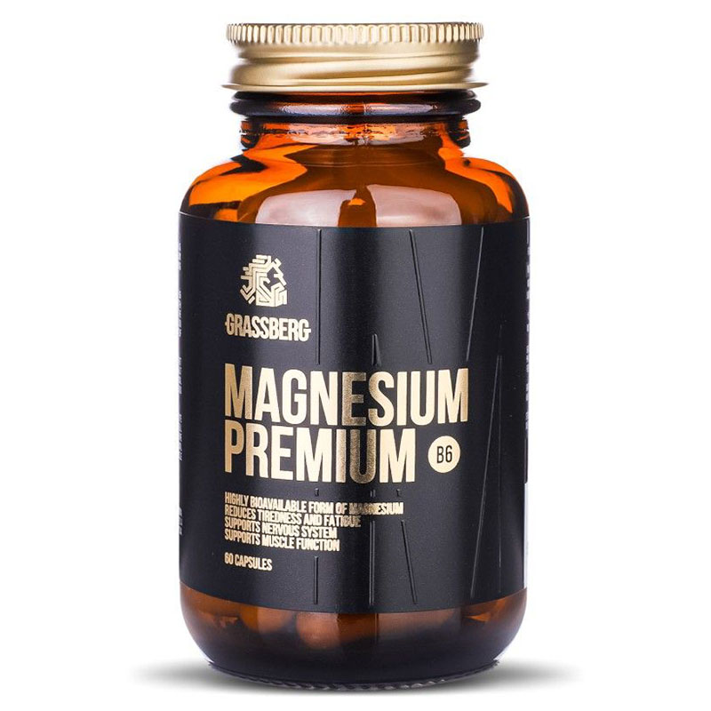 Витаминно-минеральный комплекс Grassberg Magnesium Premium B6 60 капсул