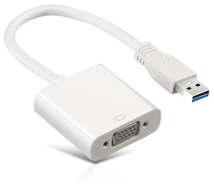 

Переходник GCR USB 3.0 - VGA не указано м, Белый, Конвертер-переходник USB 3.0 AM > VGA 15F, белый