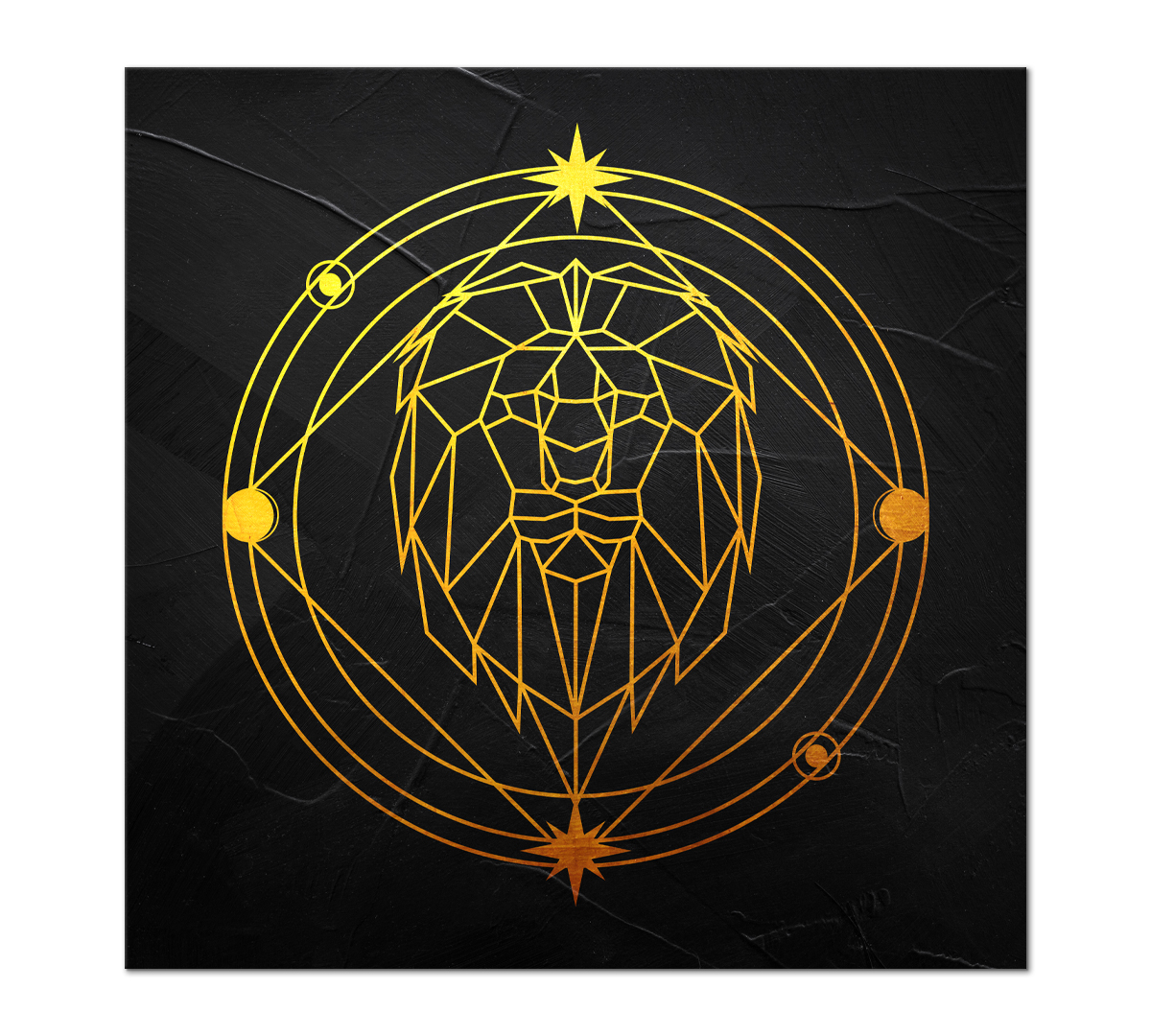 

Картина интерьерная на холсте Poly Print Art Золотые грани - Лев 40х40 см.