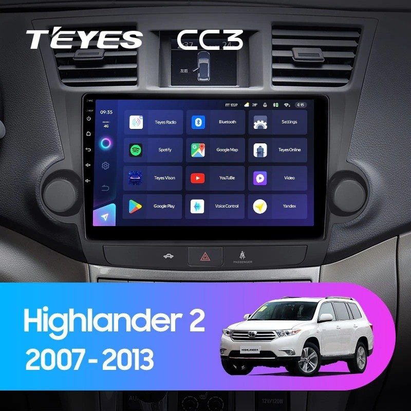 Штатная магнитола Teyes CC3L 432 Toyota Highlander 2 XU40 2007-2013 10 Тип-B 2770000₽
