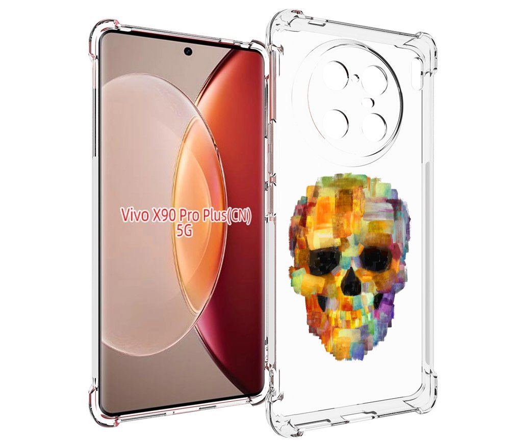 

Чехол MyPads нарисованный череп для Vivo X90 Pro Plus, Прозрачный, Tocco