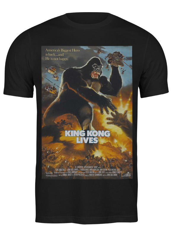 

Футболка мужская Printio King kong lives черная XL, Черный, King kong lives