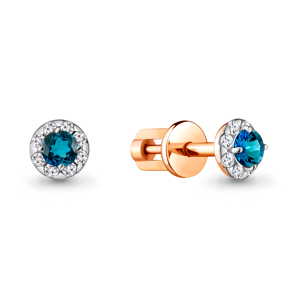 

Серьги из красного золота с бриллиантом Aquamarine Aquamarine 942555к_585_кз, 942555к_585_кз