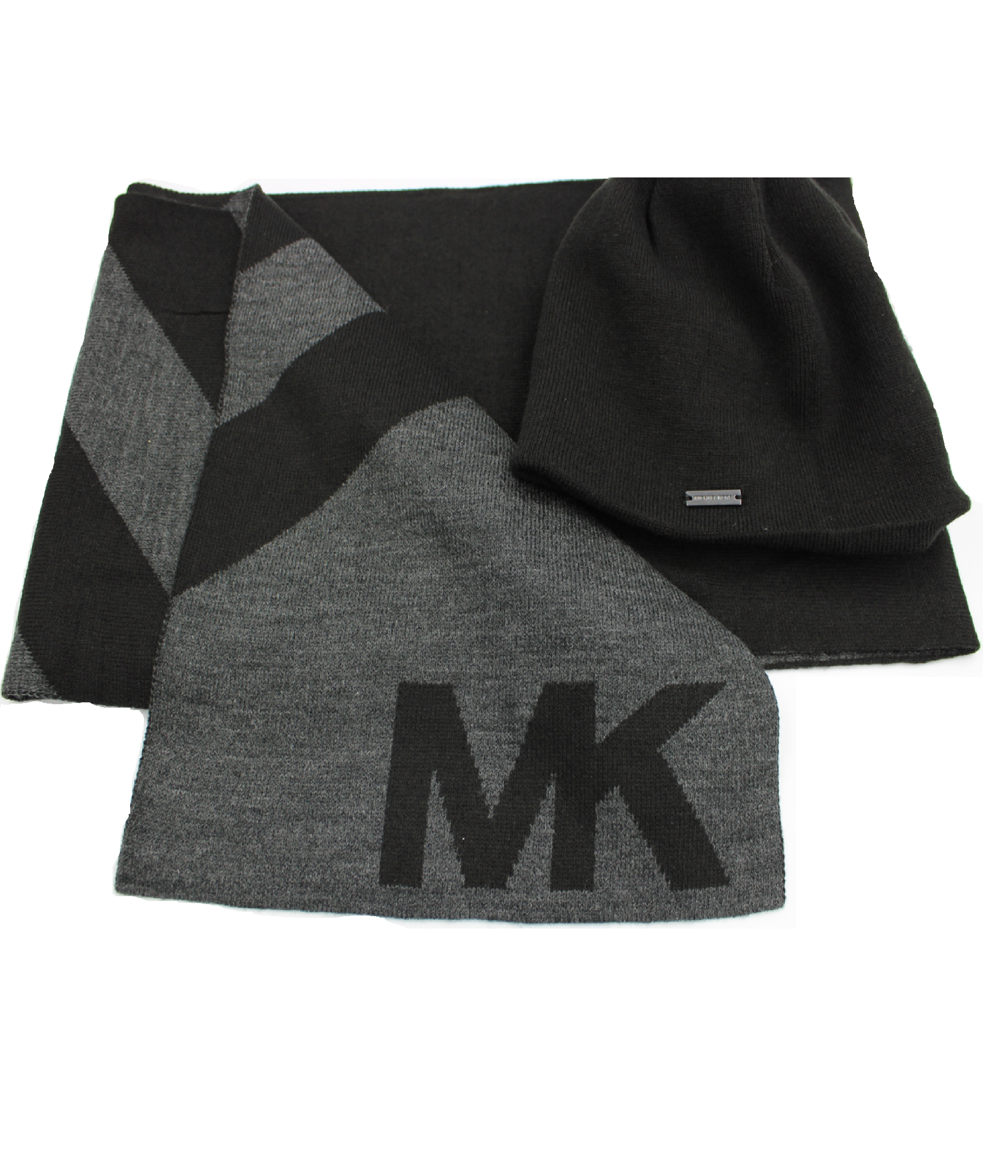 Комплект шапка и шарф мужской Michael Kors 33805C серый/черный