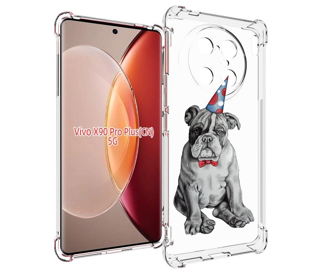 

Чехол MyPads праздничный щенок для Vivo X90 Pro Plus, Прозрачный, Tocco