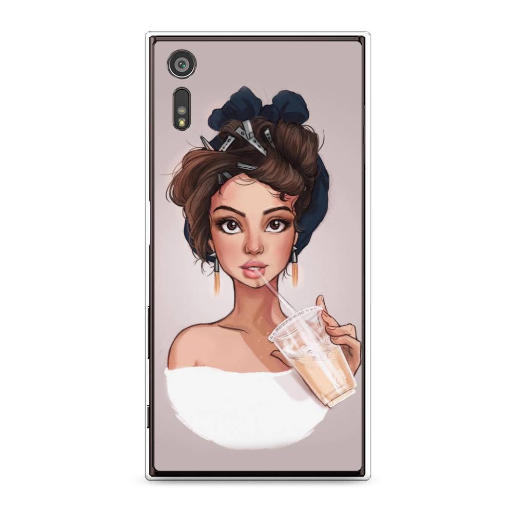 

Чехол для Sony Xperia XZ "Девушка с фраппе", Серый, 51450-6