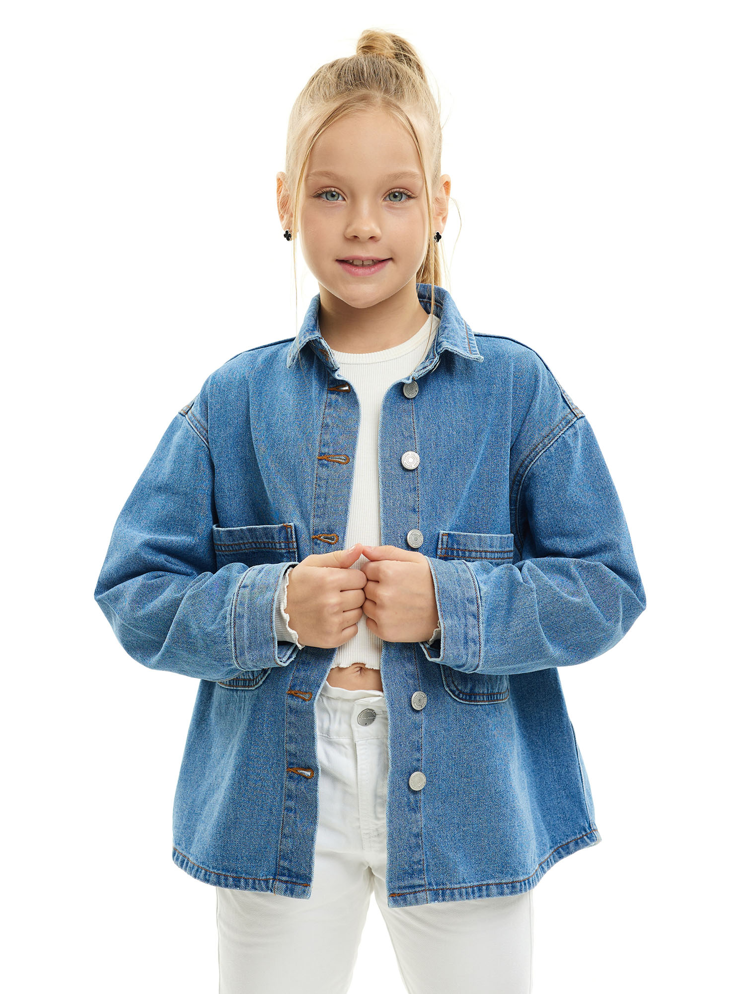 Куртка джинсовая детская Batik 017_ДЛ24, синий 158
