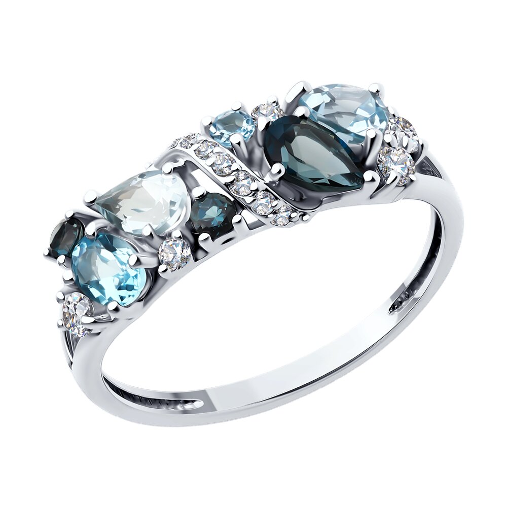 

Кольцо из золота р.  Diamant 52-310-02168-1, фианит\топаз, 52-310-02168-1