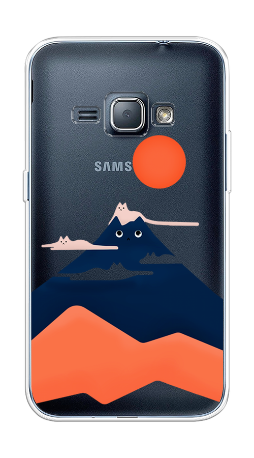 

Чехол на Samsung Galaxy J1 2016 "Кот-гора", Черный;оранжевый, 22150-4