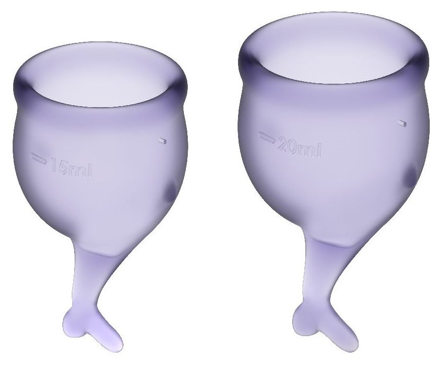 фото Набор фиолетовых менструальных чаш feel secure menstrual cup satisfyer